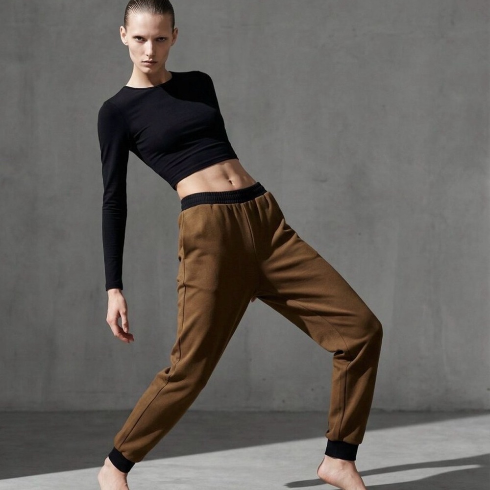 New Revolve We Wore What Slim Leg Jogger Sweatpants Brown/Black XS NWT $98 W/Tag